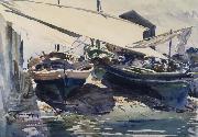 John Singer Sargent Boats Drawn Up oil painting reproduction